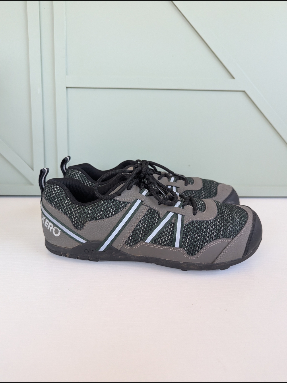 Men's Green & Gray Athletic Mesh Sneakers - Picture 4 of 10